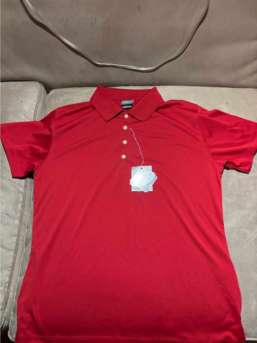 Page & Tuttle Women’s M Red Golf Polo NWT Scotchgard Moisture Wicking Shirt